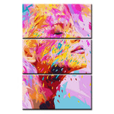 Painting by Numbers Art Woman Profile with Buten Blots 3-Panel